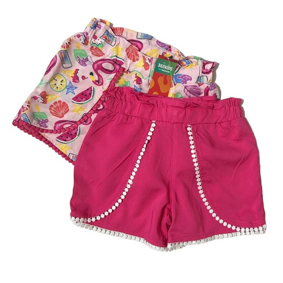 360 Kids Garanimals Girls Size 6 Shorts boho embroidered Set 2 Pcs pink pattern - Picture 3 of 7